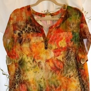 Chico's Multicolor Sheer Blouse